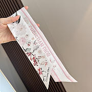 Okify Dior Mitzah Pink Silk Twilly Scarf - 5