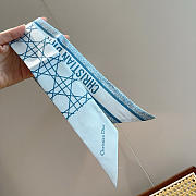 Okify Dior Blue Silk Twilly Scarf 105x6cm - 6