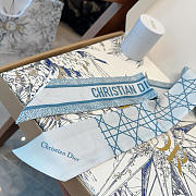 Okify Dior Blue Silk Twilly Scarf 105x6cm - 4