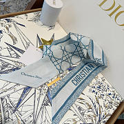 Okify Dior Blue Silk Twilly Scarf 105x6cm - 3
