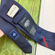 Okify Gucci Dark Blue Bee Tie - 3