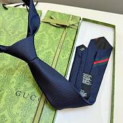 Okify Gucci Dark Blue Bee Tie - 4