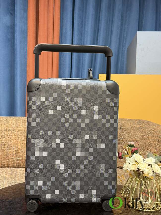 Okify Louis Vuitton Black Mosaic Camouflage Checkerboard Carry-on Suitcase M15100 50x36x18cm - 1