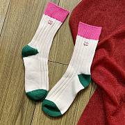Okify Celine Set Of 3 Colorful Mid Calf Socks 28022 - 4