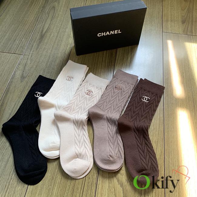 Okify CC Set Of 5 Cashmere Mid Calf Socks - 1