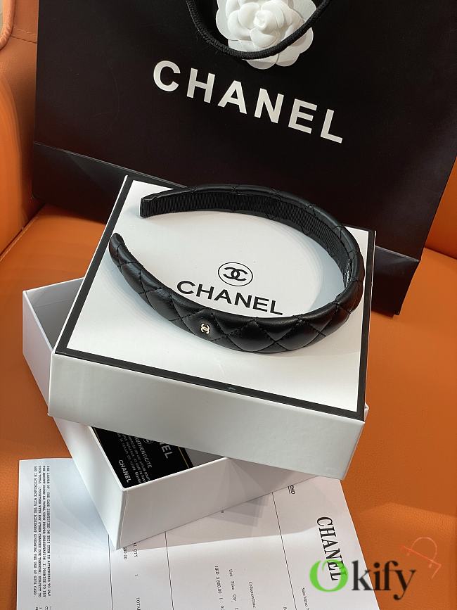 Okify CC Black Narrow Headband Gold Hardware - 1