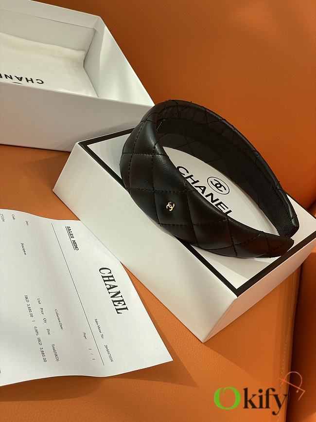 Okify CC Black Wide Headband Gold Hardware - 1