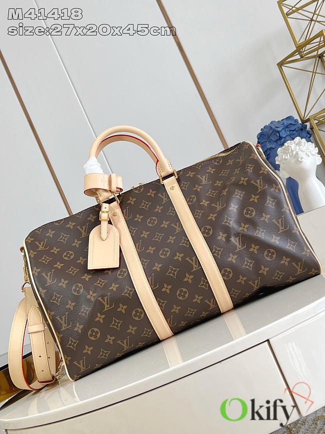 Okify Louis Vuitton Keepall 45 Monogram Bag Brown M41418 45x27x20cm - 1