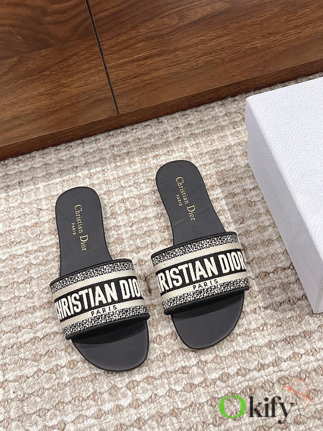 Okify Dior Black Slides 8182 - 1
