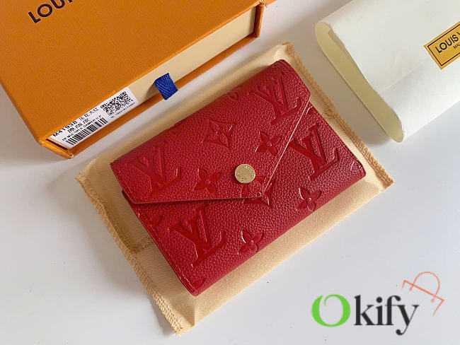 Okify Louis Vuitton Victorine Red Monogram Wallet M41938 12x9x2cm - 1