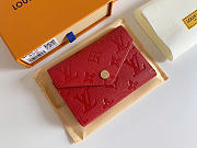 Okify Louis Vuitton Victorine Red Monogram Wallet M41938 12x9x2cm - 1