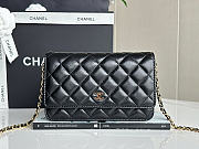 Okify CC Wallet On Chain Bag Black Lambskin Gold Hardware 19.5x13x3.5cm - 1