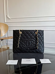 Okify CC Shopping Bag Black Caviar Gold Hardware 33x24x13cm - 1