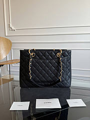 Okify CC Shopping Bag Black Caviar Gold Hardware 33x24x13cm - 3