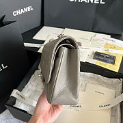 Okify CC Classic Flap Bag Gray Caviar Silver Hardware 25cm - 6