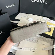 Okify CC Classic Flap Bag Gray Caviar Silver Hardware 25cm - 5