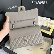 Okify CC Classic Flap Bag Gray Caviar Silver Hardware 25cm - 2