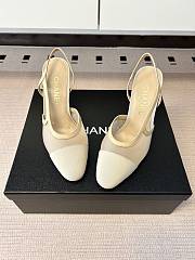 Okify CC Nude Mesh Slingback Pumps With Block Heel 9cm - 3