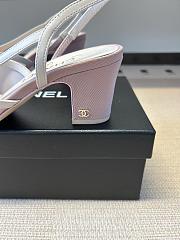 Okify CC Pink Mesh Slingback Pumps With Block Heel 5.5cm - 6