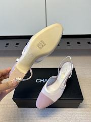 Okify CC Pink Mesh Slingback Pumps With Block Heel 5.5cm - 2