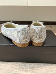 Okify CC Gray Tweed Ballet Shoes - 6