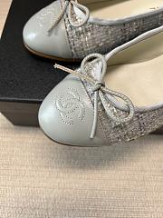 Okify CC Gray Tweed Ballet Shoes - 5