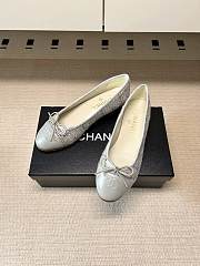 Okify CC Gray Tweed Ballet Shoes - 4