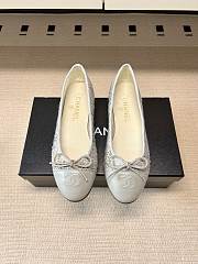 Okify CC Gray Tweed Ballet Shoes - 1