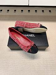 Okify CC Red Tweed Ballet Shoes - 3
