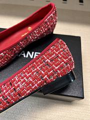 Okify CC Red Tweed Ballet Shoes - 5
