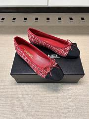 Okify CC Red Tweed Ballet Shoes - 4