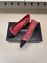 Okify CC Red Tweed Ballet Shoes - 2