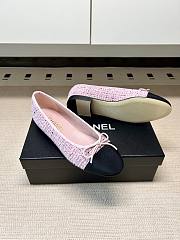 Okify CC Pink Tweed Ballet Shoes - 5