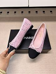 Okify CC Pink Tweed Ballet Shoes - 3
