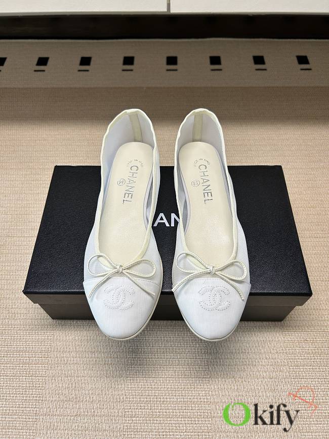 Okify CC White Mesh Ballet Shoes  - 1