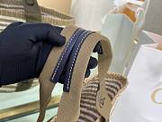 Okify Chloe Woody Large Basket Bag Brown Stripe 48x28x28cm - 5