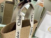 Okify Chloe Woody Large Basket Bag White 48x28x28cm - 4