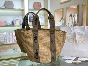 Okify Chloe Woody Large Basket Bag Beige 48x28x28cm