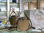 Okify Chloe Woody Small Basket Bag White 17x16x16cm - 1