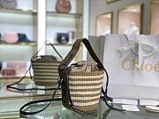 Okify Chloe Woody Small Basket Bag Brown Stripe 17x16x16cm - 3