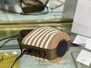 Okify Chloe Woody Small Basket Bag Brown Stripe 17x16x16cm - 5