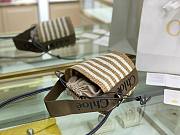 Okify Chloe Woody Small Basket Bag Brown Stripe 17x16x16cm - 4