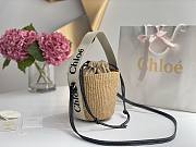 Okify Chloe Woody Small Basket Bag Beige 17x16x16cm - 5