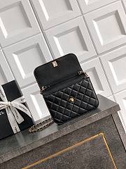 Okify CC 26C Pearl Handle Chain Bag Black Lambskin 15x10.5x5.5cm - 6