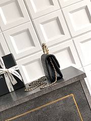 Okify CC 26C Pearl Handle Chain Bag Black Lambskin 15x10.5x5.5cm - 5