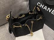 Okify CC 25 Small Hobo Bag In Black Suede 22x20x12.5cm - 6