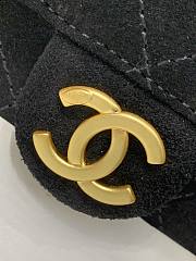 Okify CC 25 Small Hobo Bag In Black Suede 22x20x12.5cm - 5