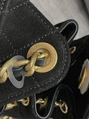 Okify CC 25 Small Hobo Bag In Black Suede 22x20x12.5cm - 2