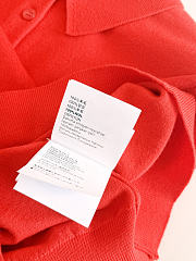 Okify MiuMiu 26S Red Intarsia Collar Knit Polo Shirt - 6