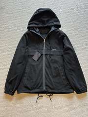 Okify Prada Black Fleece Hooded Jacket Unisex S-XL - 1